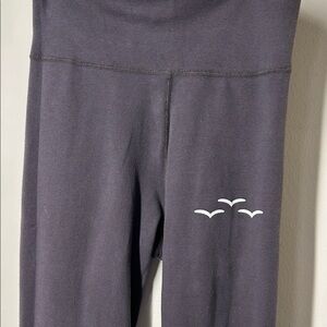 Lazypants 100% cotton Slate Grey Ribbed Seamless Reversible High Waist Leggings